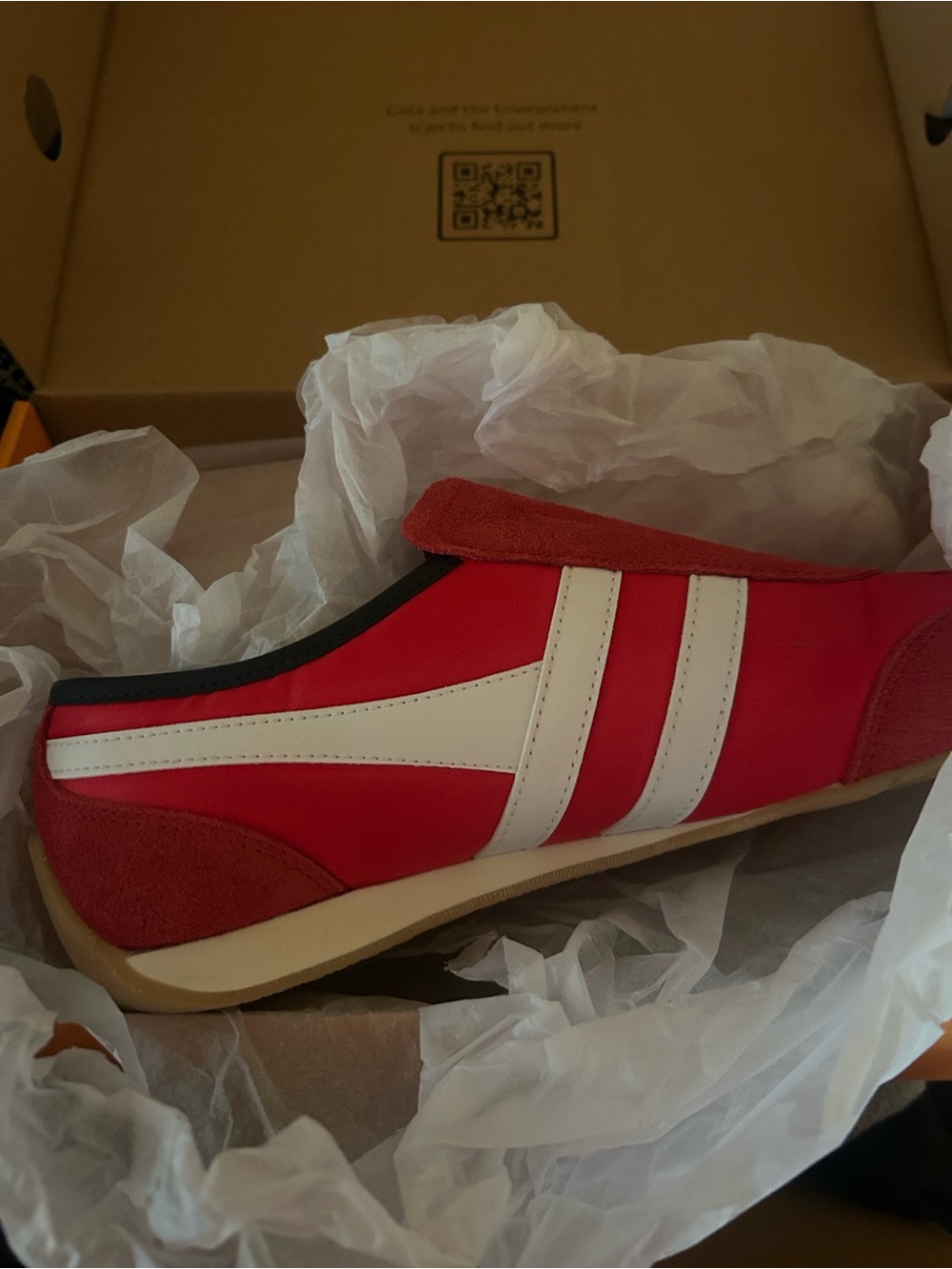 Gola Exclusive Swift Red & White Velcro Retro Trainers NEW Only Anthropologie - Picture 5 of 5
